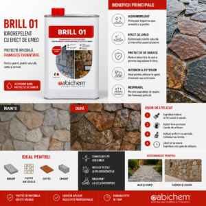 Impermeabilizant Profesional cu Efect Umed Lucios pentru Piatra Naturala -Brill