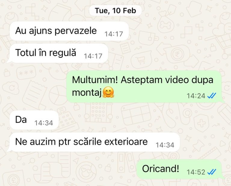 Mesaj de la un client Marmurfit — Glafuri din granit
